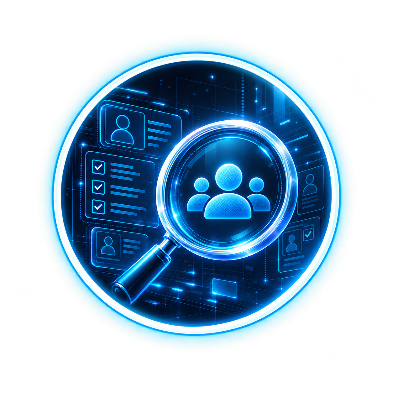 Illustration of applicant profiles being reviewed
